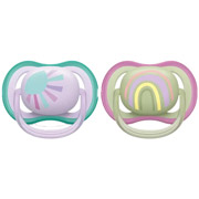 Пустушка для дівчаток ортодонтична 2 шт 0-6 міс Ultra Air Avent SCF085/59