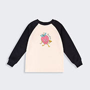 Лонгслів для дівчинки ФТ49 супрем Бембі Y20-чорний-молочний