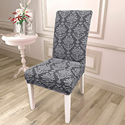 Жакардовий чохол для стільця Love you сірий без оборки