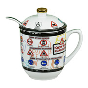 Чашка заварювальна з ложкою 300 мл Дорожні знаки Lefard 985-039