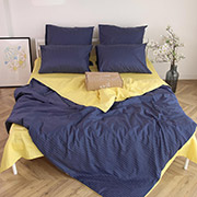 Постільна білизна SS-3036 сатин-страйп LeLIT жовто-синій