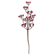 Гілка декоративна 45 см із червоними ягодами Yes! Fun 973947 паєтки срібло