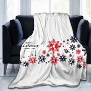 Плед покривало флісовий Sherpa Сніжинки Homytex білий