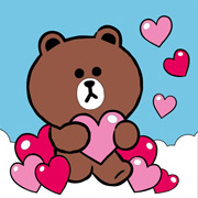 Картина за номерами 25х25 см Лайн Френдс Браун та серце LED-підсвічування Santi 955037