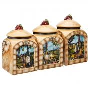 Набір ємностей для зберігання 3 предмети Тосканський натюрморт Certified International 43240 бежевий