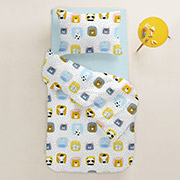 Постельное белье в детскую кроватку Color Animals Lightblue ранфорс Cosas