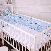 Борт у ліжечко Kids Time 20-0037 Cute blue zebra MirSon