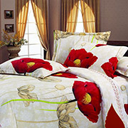 Постельное белье Маки крупные 150129 бязь-light Selena