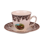 Набір чайний керамічний із 2 предметів 240 мл Полювання Claytan Ceramics 910-039