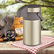 Термос 4л з повітряною помпою Maestro MR1637-400 золотистий