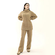 Брюки Олівія в'язані з візерунком карамель Art Knit