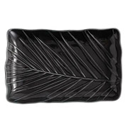 Блюдо фарфорове прямокутне 24.5х17 см Leaf Black Limited Edition B010786