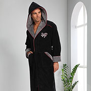 Халат чоловічий довгий з капюшоном Nusa NS-1170 чорний