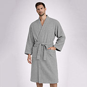 Халат кімоно вафельний унісекс довгий SoundSleep сірий