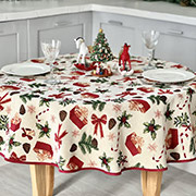 Кругла гобеленова новорічна скатертина Sparkle LiMaSo