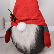 Декоративна іграшка-стоппер 16 см Гном зимовий у ковпаку Прованс