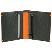 Мужской кожаный кошелек Visconti AP-61 Brig black orange