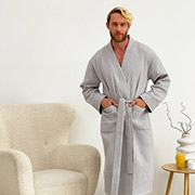 Чоловічий вафельний халат-кімоно 821N Cosy сірий