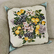 Декоративна гобеленова наволочка Verna Фрукти в ромбі Прованс