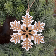 Игрушка новогодняя деревянная 13 см Снежинка