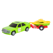 Авто-мерс з причепом червоний