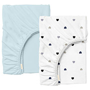 Набір простирадл на гумці Light Blue Love ранфорс Cosas висота 20 см