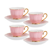 Набір кавовий фарфоровий 8 предметів 90 мл рожевий Lefard 922-026
