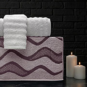 Набір із 3 махрових рушників Roy bordo-krem La Maison