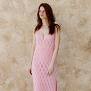 Сукня в'язана довга ажурна Art Knit рожева