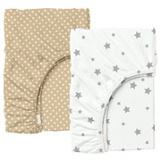 Дитячий набір з 2 простирадл на резинці Drop beige - Star grey Cosas