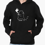 Худі чоловічий Скажи Паляниця MobiPrint 9225-3759 чорний