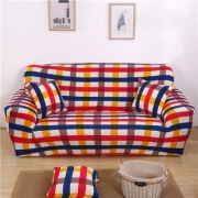 Чохол на диван біфлекс Homytex Клітинка червоно-синя