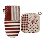 Набір прихватка та рукавиця Печворк бордо Прованс