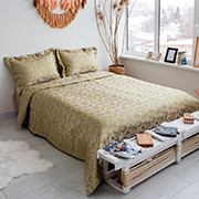 Жакардове покривало з наволочками Arya FJ670140 V5203 оливкове