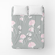 Простирадло Гінкго Білоба бязь Home Line сіро-рожевий