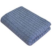 Плед в'язаний Прованс Soft коси синій меланж 020