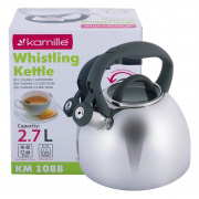 Чайник 2.7л з нержавіючої сталі зі свистком і бакелітовою ручкою Kamille 1088