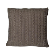 Наволочка вязаная декоративная Soft косы Прованс орех