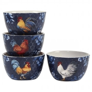 Набір піал 13 см 4 предмета Півень Індиго Certified International 37123-set