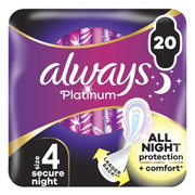 Прокладки гігієнічні 20 шт Always Platinum Secure Night Quatro