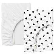 Детский набор из 2 простыней на резинке Paws - White Cosas