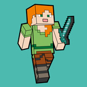 Картина за номерами 25х25 см Майнкрафт Алекс кольорове полотно Santi 955025