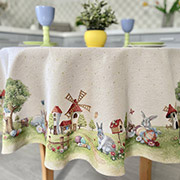 Скатертина гобеленова великодня кругла LiMaSo Round1179