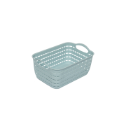 Кошик для зберігання пластиковий Kornel із блакитними ручками 20х30 см