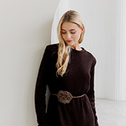 Декоративна в'язана прикраса Квітка Art Knit коричнева