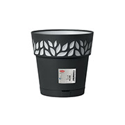 Горщик пластиковий круглий з автополивом Opera Cloe 25 см Stefanplast 94103 графіт-сірий