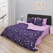 Комплект постільної білизни бязь gold Зірки фіолетові 100638