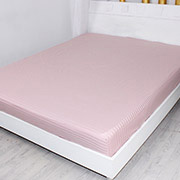 Простирадло на гумці 30-0007 Pink сатин-страйп MirSon