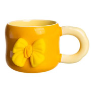 Чашка фарфорова з магнітом 400 мл Yiwu FM-52B помаранчева з бежевим