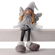 Іграшка м'яка новорічна 48 см Ангел срібло LED крила Novogod'ko 974829